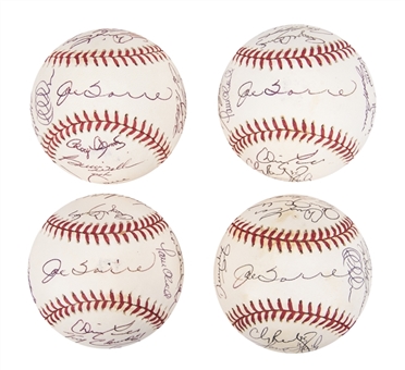 Lot of (4) 2000 World Champion New York Yankees Team Signed OML Baseballs (JSA Auction LOA)